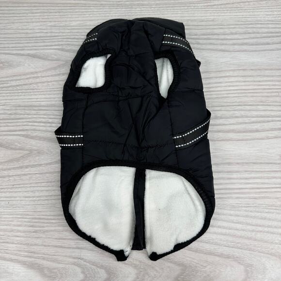 Dog Rain Coat Winter Jacket Sz L Black Full Zip Warm Fleece Interior Waterproof - Picture 5 of 7